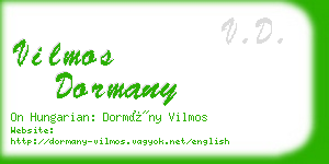 vilmos dormany business card